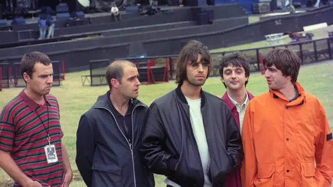 Oasis at Knebworth in 1996