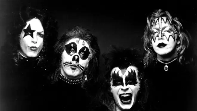 Paul Stanley, Peter Criss, Gene Simmons and Paul Stanley of Kiss in 1974
