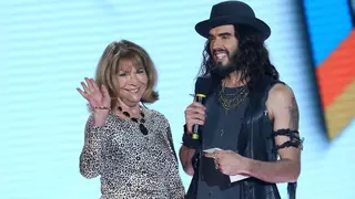 Russell Brand and his mother Barbara