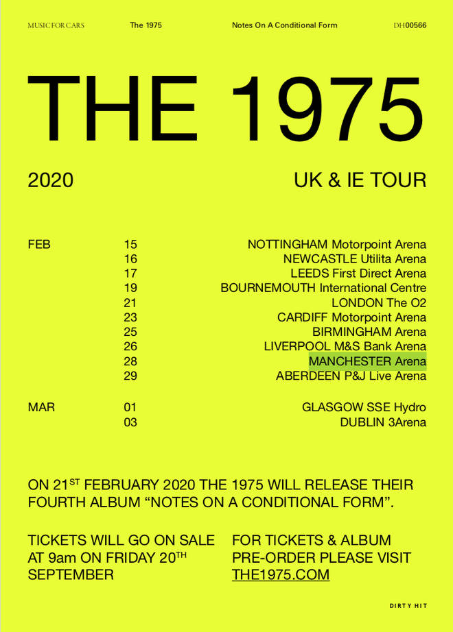 1975 tour 2020