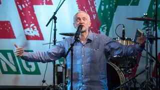 Jeremy Corbyn on Glastonbury's Leftfield Stage