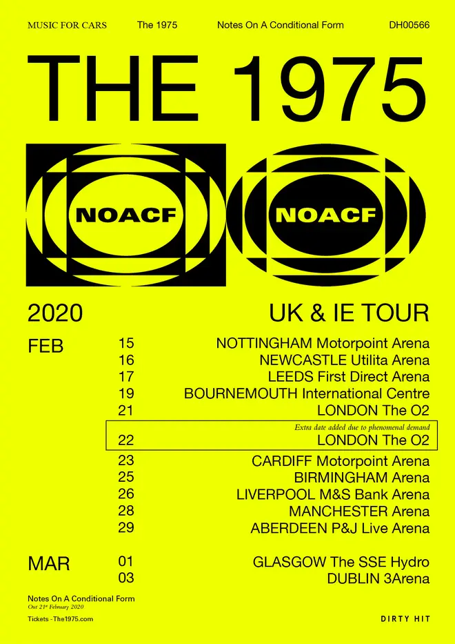 The 1975 2020 tour dates