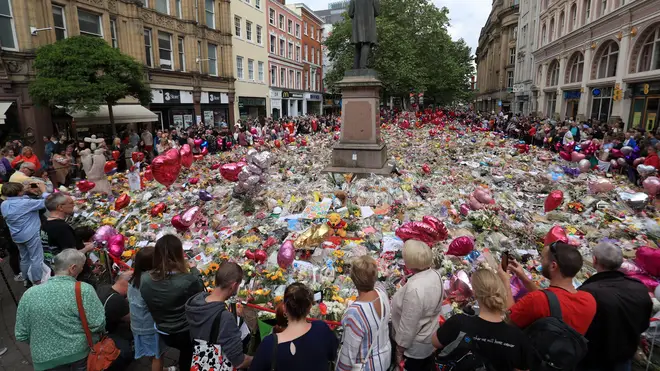 Tributes at Manchester's St Ann's Square