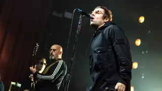 Liam Gallagher onstage with Bonehead at the O2 Ritz Manchester 21 September 2019