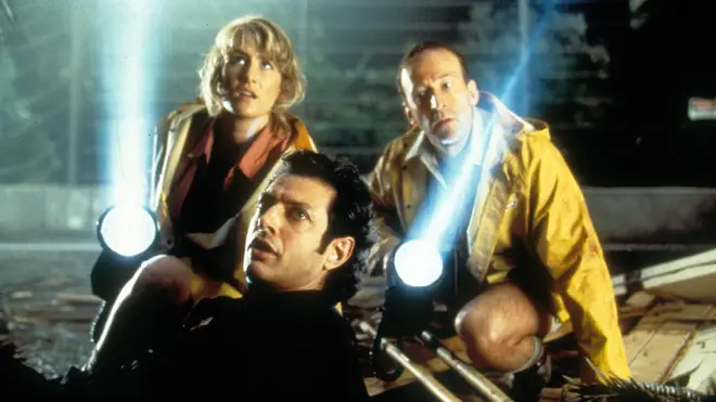 Laura Dern, Jeff Goldblum and Bob Peck in Jurassic Park (1993)