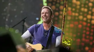 Chris Martin of Coldplay onstage in 2017