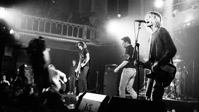 Nirvana perform live on stage at Paradiso in Amsterdam, Netherlands on 25th November 1991