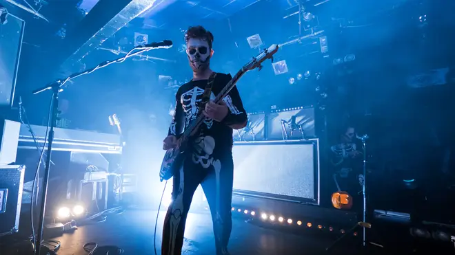 Mike Kerr of Royal Blood performs at Sheffield Leadmill on October 31, 2014
