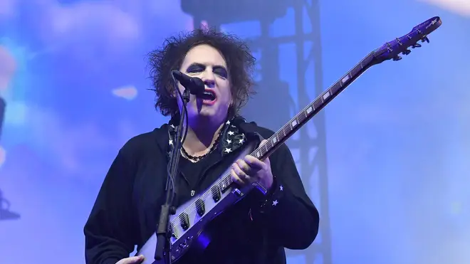 Robert Smith of The Cure at Glastonbury, June 2019