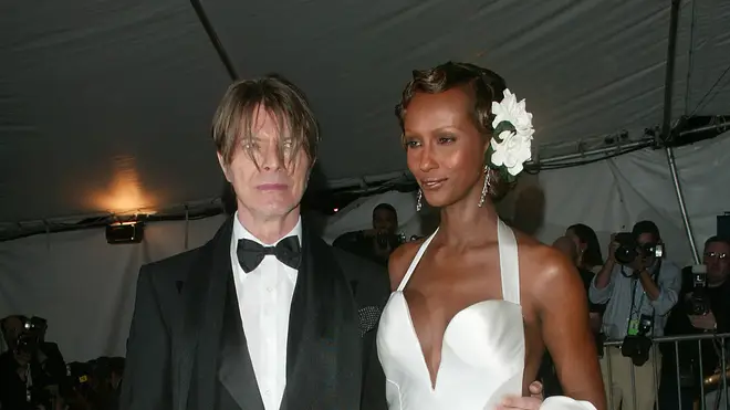 David Bowie and Iman at the Met Gala in 2003