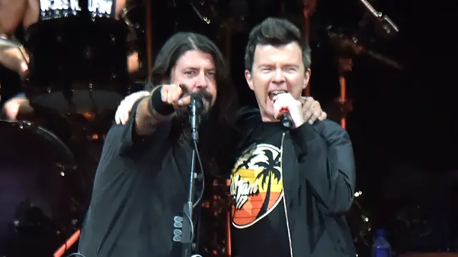 Foo Fighters' Dave Grohl and Rick Astley at Cal Jam 2017