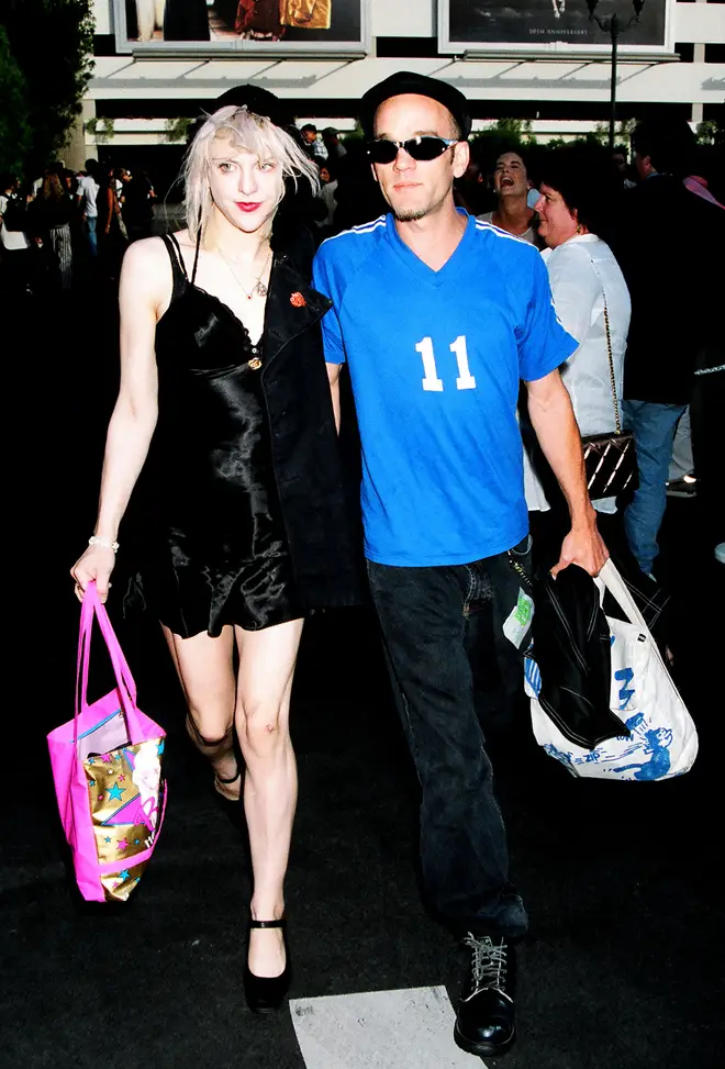 Courtney Love and Michael Stipe at the MTV Movie Awards, two months after Cobain's death