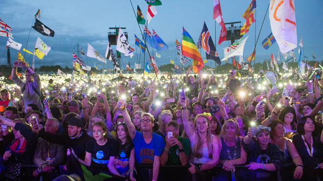 Crowds at The Pyramid Stage at Glastonbury 2017