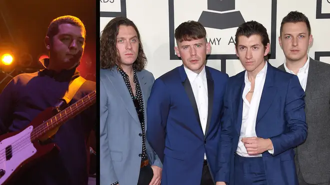 Arctic Monkeys original bassist Andy Nicholson and Arctic Monkeys at the 2015 GRAMMY Awards