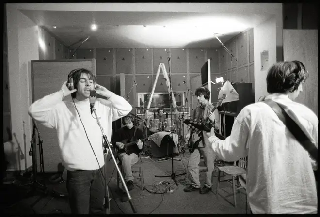 Oasis recording Definitely Maybe in 1994