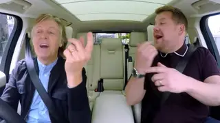 Paul McCartney and James Corden in Carpool Karaoke