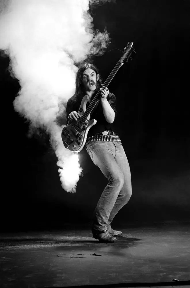 Lemmy, playing bass with Motörhead