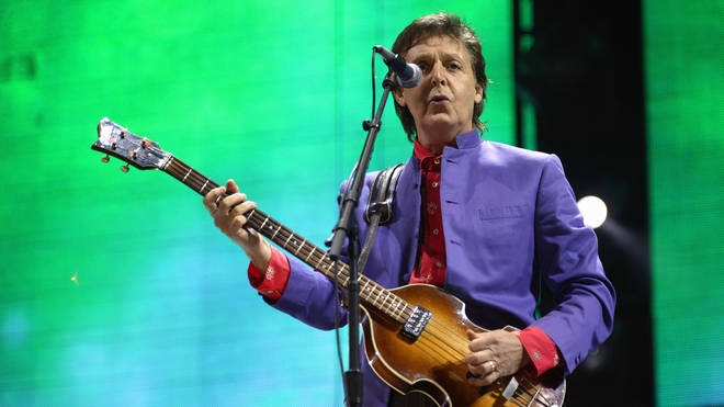 Paul McCartney onstage at Glastonbury festival, 26 June 2004