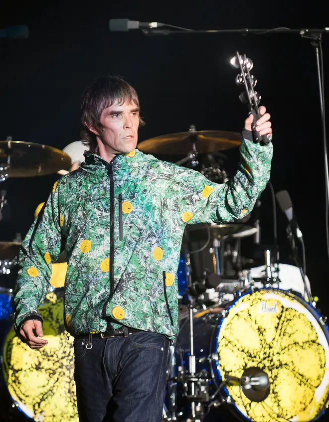 Ian Brown performing with The Stone Roses in August 2012